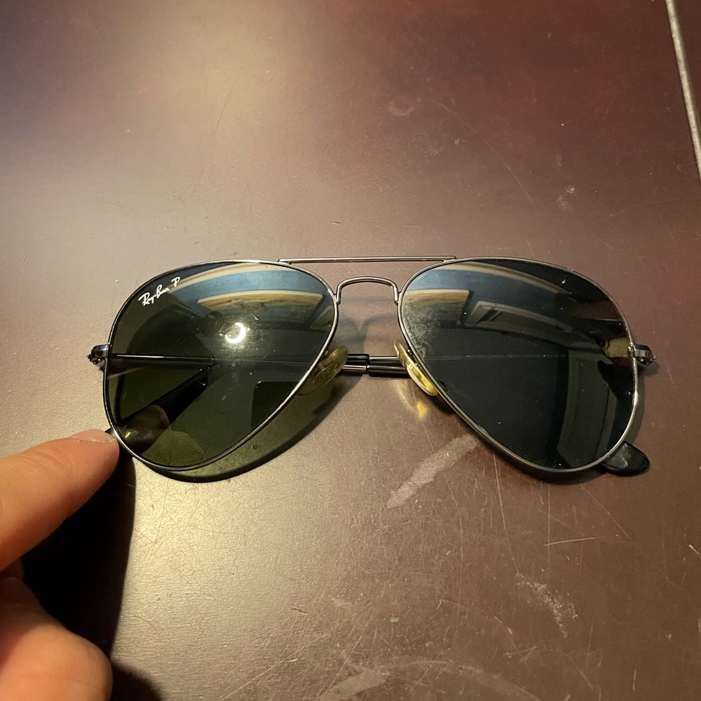 Unisex Silver framed ray ban aviator
